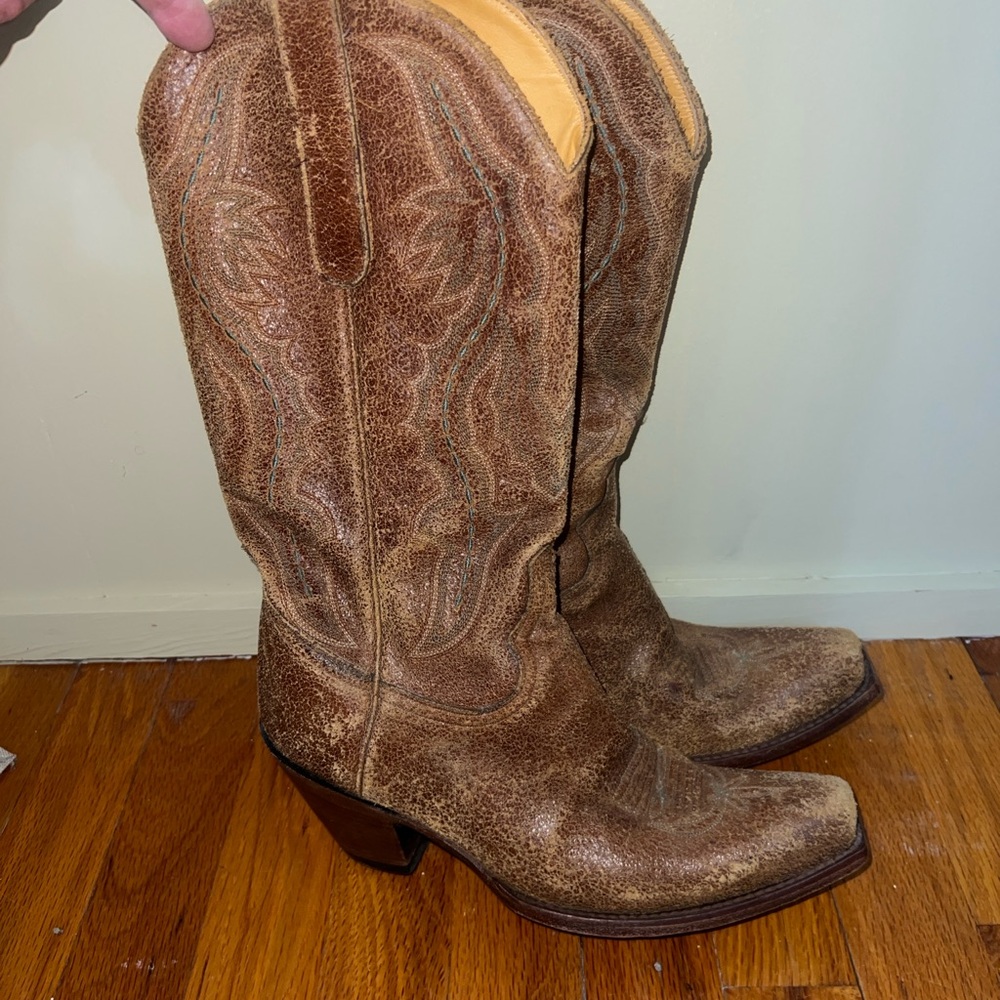 Old Gringo Sz 8, Brown Leather Cowboy Boots, Excellent